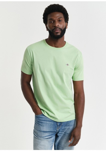 Yeşil Bisiklet Yaka Regular Fit Kısa Kollu Erkek T-Shirt