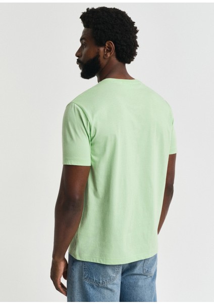 Yeşil Bisiklet Yaka Regular Fit Kısa Kollu Erkek T-Shirt modelleri