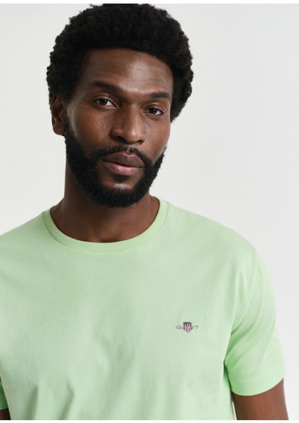 Yeşil Bisiklet Yaka Regular Fit Kısa Kollu Erkek T-Shirt indirimleri