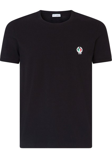 Regular Fit Siyah Bisiklet Yaka T-Shirt
