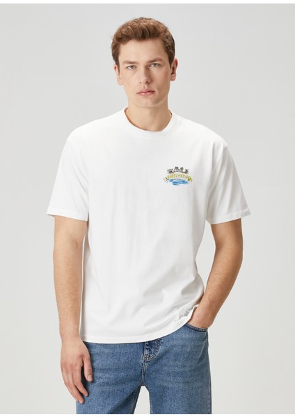 Relaxed Fit Artwork Amsterdam Beyaz T-Shirt