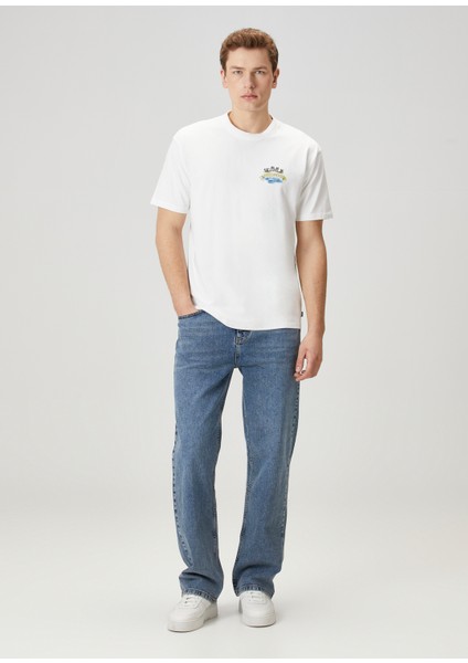 Relaxed Fit Artwork Amsterdam Beyaz T-Shirt fiyatları
