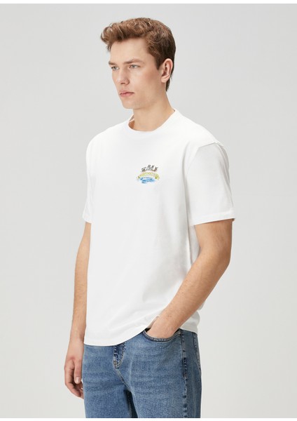 Relaxed Fit Artwork Amsterdam Beyaz T-Shirt modelleri