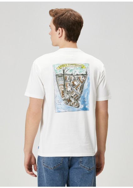 Relaxed Fit Artwork Amsterdam Beyaz T-Shirt fırsatları