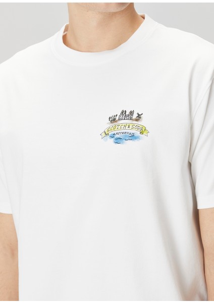 Relaxed Fit Artwork Amsterdam Beyaz T-Shirt indirimleri