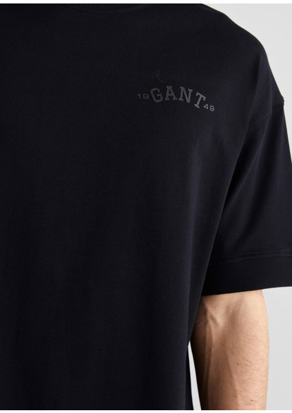 Siyah Orijinal Fit Logolu Bisiklet Yaka Kısa Kollu Erkek T-Shirt