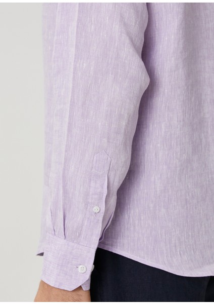Comfort Fit Lila Keten Gömlek