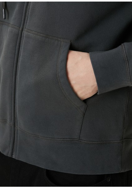 Sacha Antrasit Kapüşonlu Logo Baskılı Sweatshirt