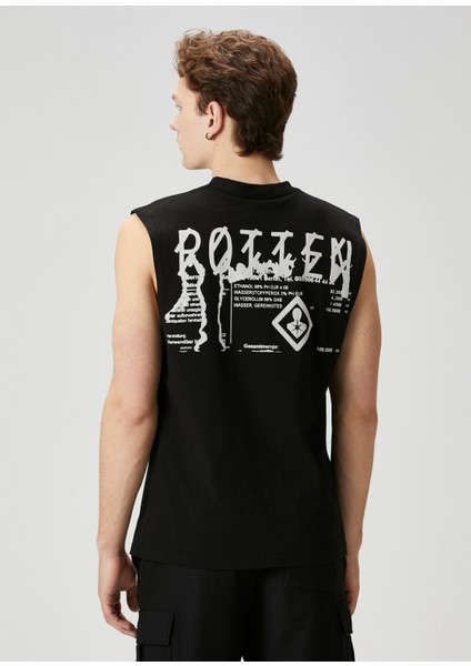 Siyah Logo Baskılı Kolsuz T-Shirt fırsatları
