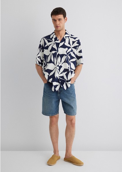 Baskılı Lacivert Gömlek 0211533-89921 fiyatları