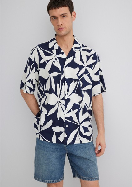 Baskılı Lacivert Gömlek 0211533-89921 modelleri