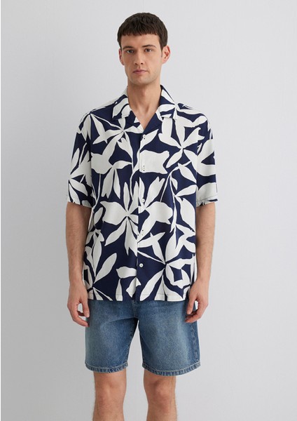 Baskılı Lacivert Gömlek 0211533-89921 fırsatları