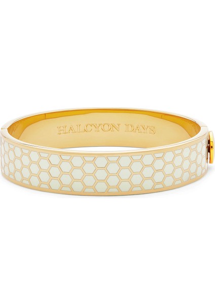 Honeycomb Cream Gold Hinged Kadın Bileklik