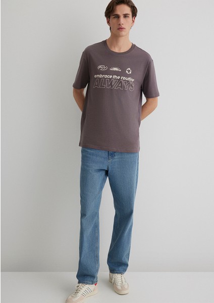 Always Baskılı Mor Tişört 0612722-86683 fiyatları