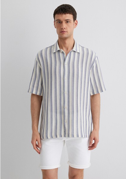 Çizgili Ekru Gömlek 0211540-70055 indirimleri