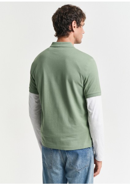 Yeşil Polo Yaka Kısa Kollu Regular Fit Erkek T-Shirt modelleri