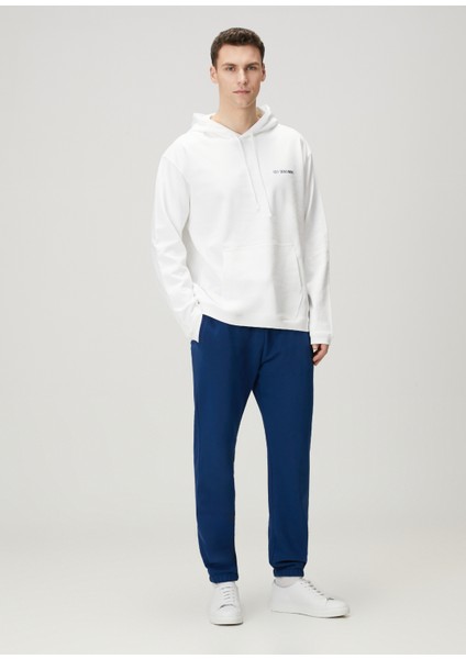 Beyaz Kapüşonlu Logo Baskılı Sweatshirt fiyatları
