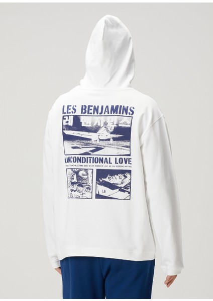 Beyaz Kapüşonlu Logo Baskılı Sweatshirt fırsatları