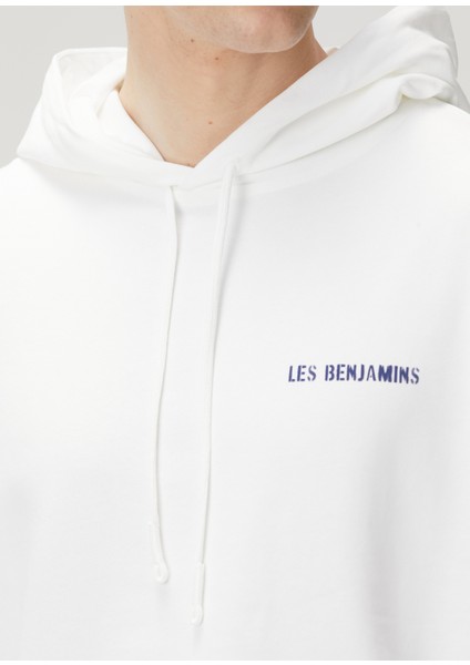 Beyaz Kapüşonlu Logo Baskılı Sweatshirt indirimleri