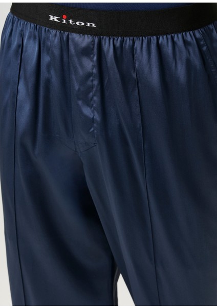 Lacivert Ipek Pijama Altı