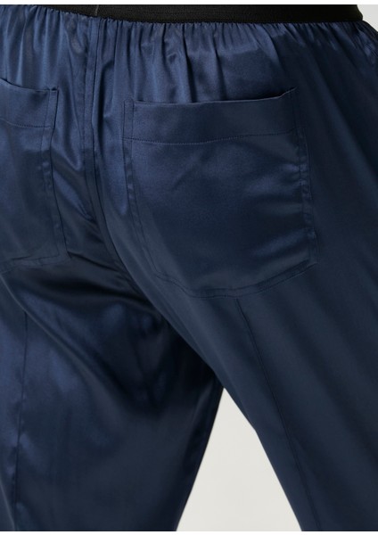Lacivert Ipek Pijama Altı