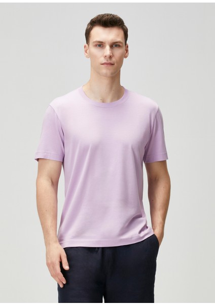 Regular Fit Lila Basic T-Shirt