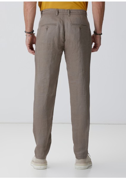 Bej Keten Pantolon