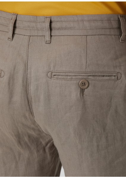 Bej Keten Pantolon