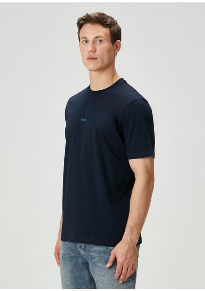 Lacivert Figür Baskılı T-Shirt modelleri
