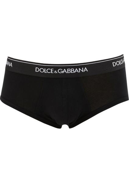 Siyah Logo Bantlı 2li Slip Set