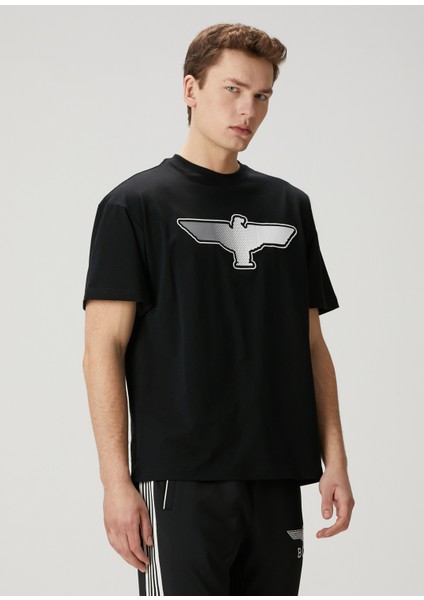 Power Ball Siyah Logo Patchli T-Shirt
