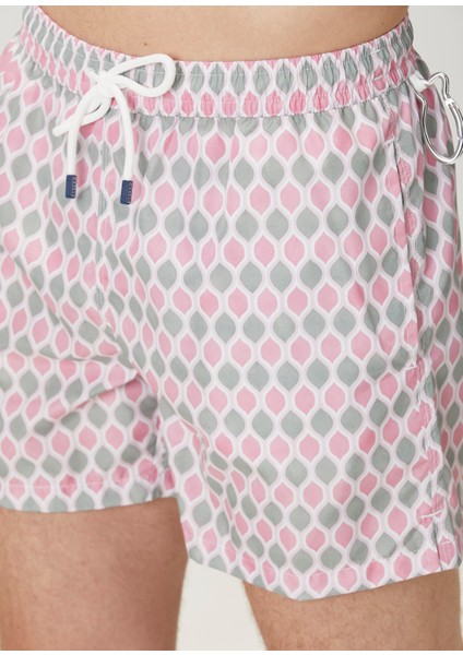 Madeira Gri Pembe Geometrik Desenli Mayo indirimleri