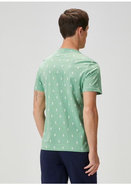 Yeşil Logo Desenli Pijama Üstü