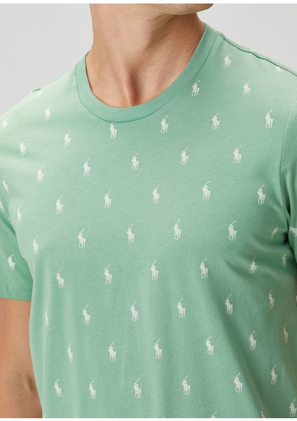 Yeşil Logo Desenli Pijama Üstü