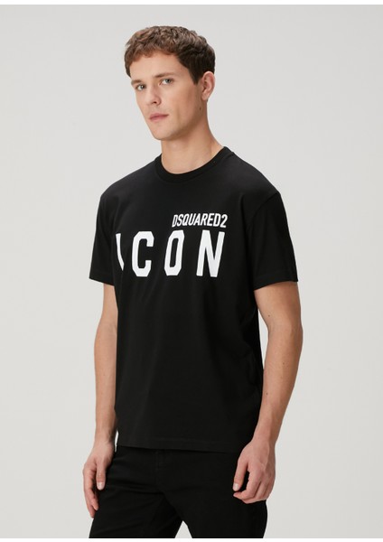 Siyah Logo Baskılı T-Shirt