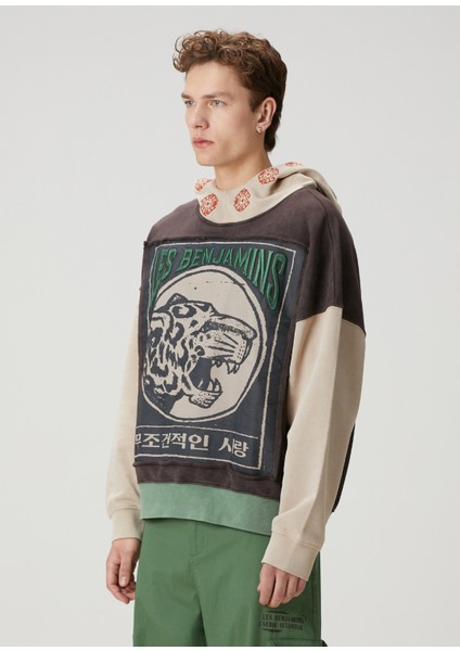 Çok Renkli Kapüşonlu Sweatshirt
