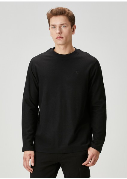 Brushed Siyah Organik Pamuk T-Shirt
