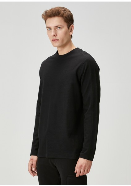 Brushed Siyah Organik Pamuk T-Shirt modelleri