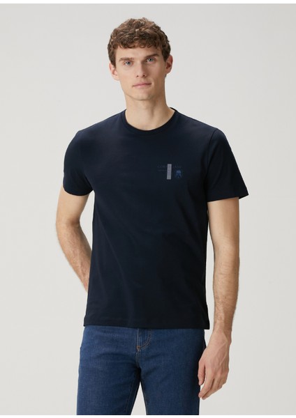 Lacivert Logo Baskılı T-Shirt modelleri