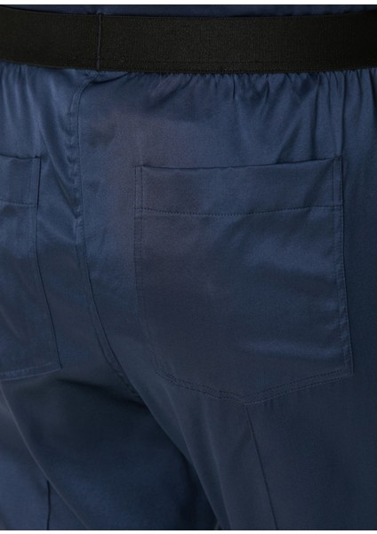 Lacivert Ipek Pijama Altı
