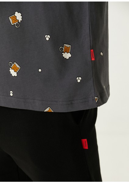 Çok Renkli Baskılı Pijama Seti