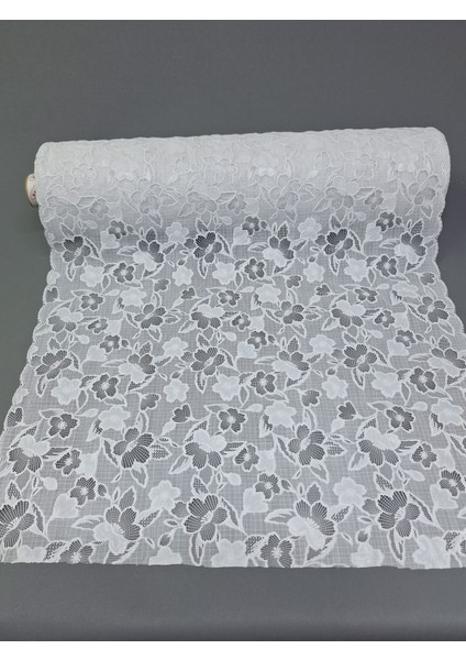 Pvc Küpür Dantel Raf ve Dolap Örtüsü Runner Beyaz