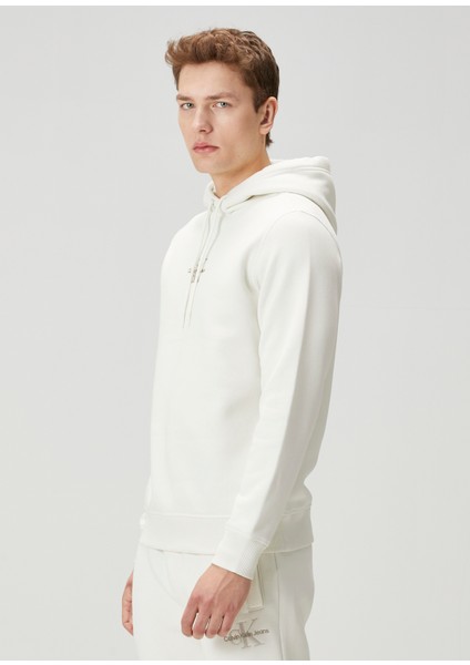 Fildişi Kapüşonlu Logo Nakışlı Sweatshirt modelleri