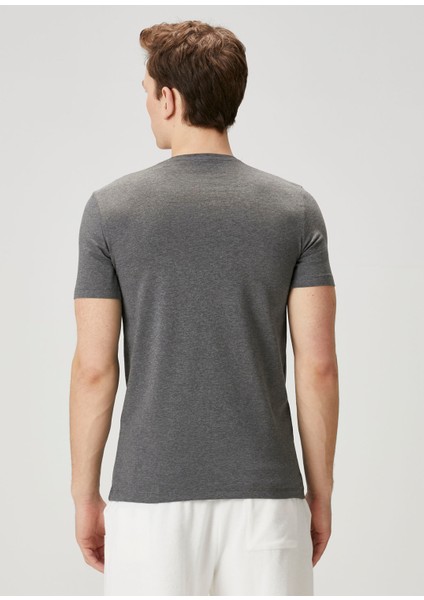 2li Koyu Gri V Yaka Basic T-Shirt fırsatları