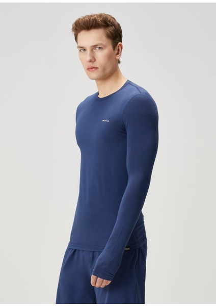 Lacivert Uzun Kollu T-Shirt modelleri
