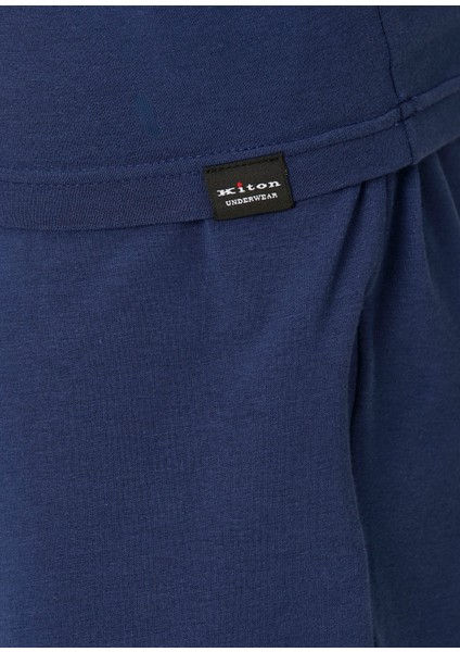Lacivert Uzun Kollu T-Shirt