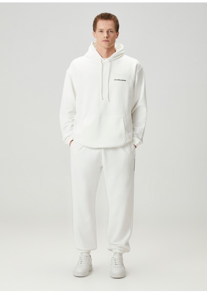 Beyaz Kapüşonlu Logo Nakışlı Sweatshirt fiyatları