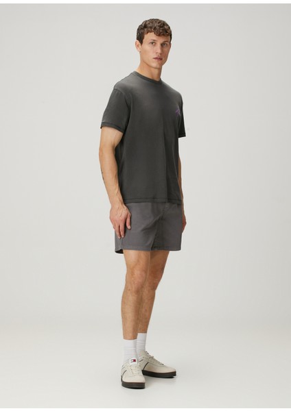 Relaxed Fit Siyah Logo Baskılı T-Shirt fiyatları