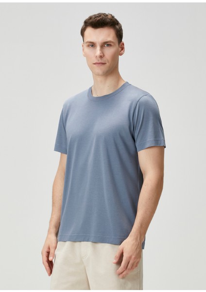 Regular Fit Mavi Basic T-Shirt