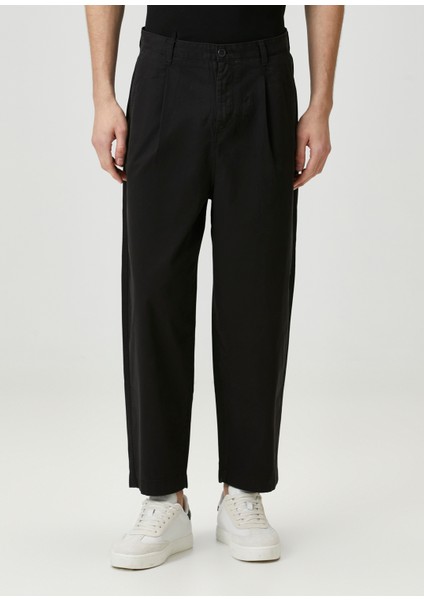 Siyah Cropped Pantolon